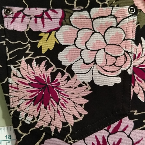 Terra Sky printed black stretch pants Sz 1X - Picture 4 of 6